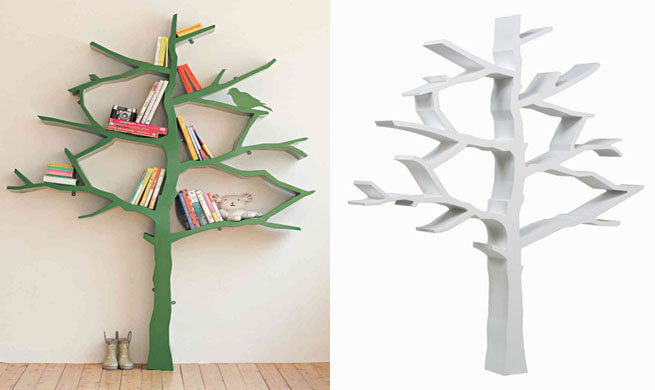 mantener ordenados los juguetes - estanteria con forma de árbol